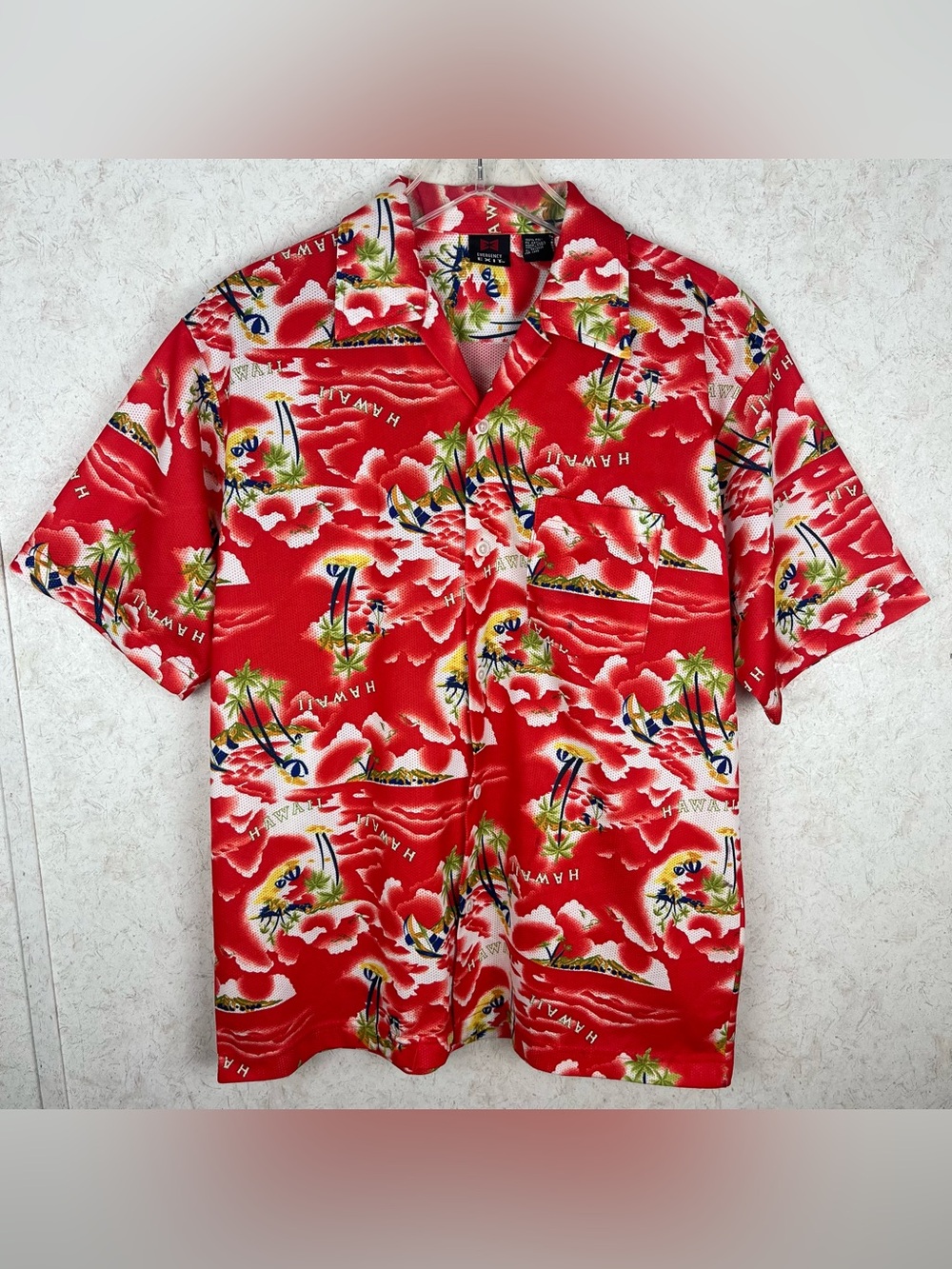Emergency Exit Men’s Hawaiian Tropical Button Up Shirt XL Beach Coastal Resort